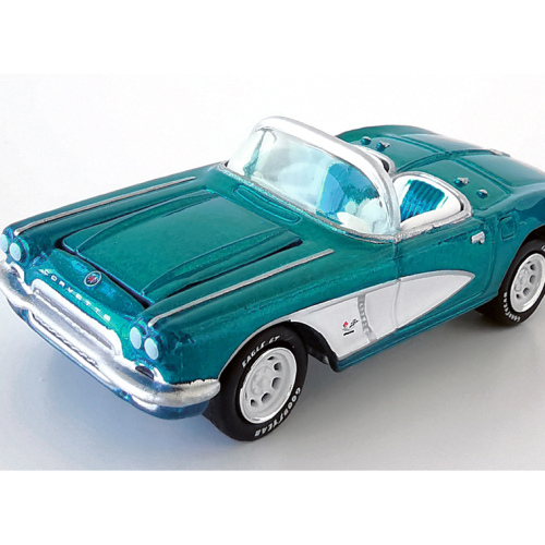 1962 Chevrolet Corvette Convertible Johnny Lightning Petrolgrön poly