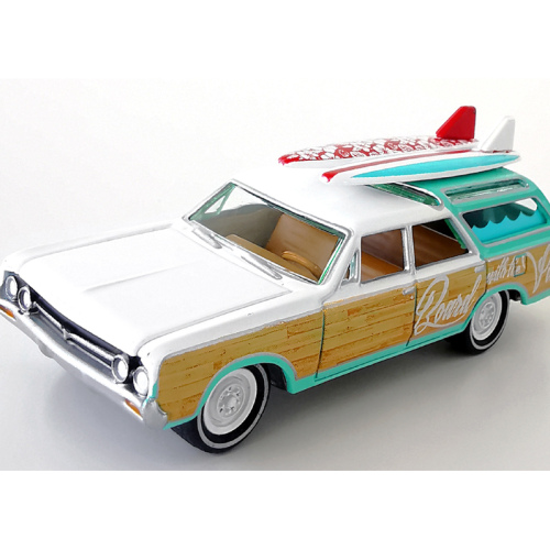 1964 Oldsmobile Vista Cruiser Johnny Lightning Vit & Gloss Turkosgrön 