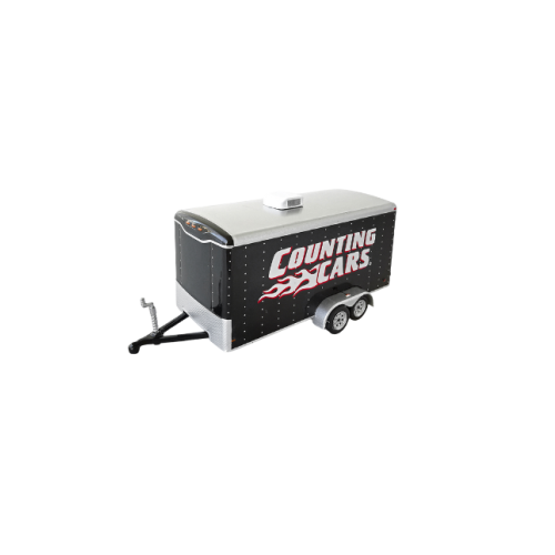Släp Enclosed Car Trailer Counting Cars Svart Greenlight