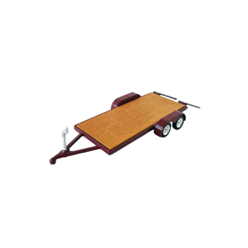 Släp Flatbed Trailer Vinröd Ljusbrun Rocky Greenlight