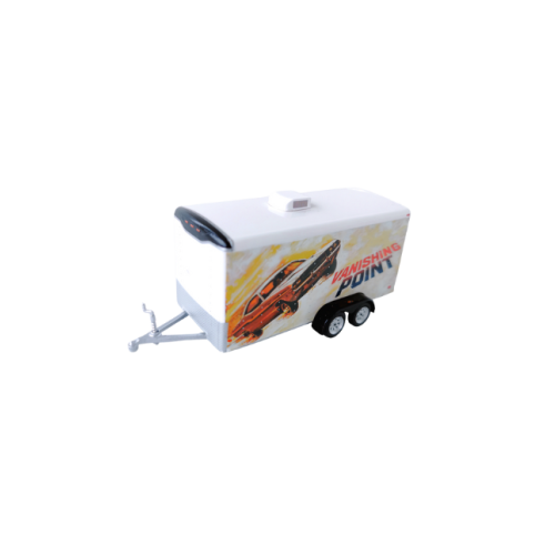 Släp Enclosed Car Trailer Vanishing Point Vit Greenlight